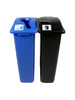 46 Gallon Simple Sort Skinny Trash Can Recycle Bin Combo 8106031-25