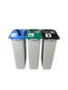 69 Gallon Simple Sort Skinny Recycle Bin Center 8105047-244 (Mixed, Compost, Waste)