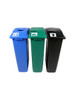 69 Gallon Simple Sort Skinny Recycle Bin Center 8106050-155 (Cans, Compost Lift Lid, Waste Lift Lid)