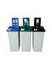 96 Gallon Simple Sort Skinny Recycling Center 8111057-135 (Cans, Paper, Waste Lift Lid)