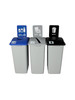 96 Gallon Simple Sort Skinny Recycling Center 8111059-135 (Circle, Paper, Waste Lift Lid)