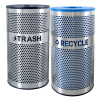 66 Gallon Perforated Stainless Steel Trash Recycle Combo VCT-33 PERF SS/VCR-33 PERF SS