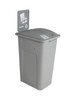 32 Gallon XL Simple Sort Recycling Bin with Sign (Paper, Gray Lid)