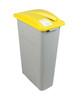 23 Gallon Skinny Simple Sort Recycle Bin (Paper, Yellow Lid)