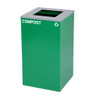 29 Gallon Square Steel Compost Bin Recycling Can ALP4450-KIT-GRN Angled