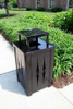 32 Gallon Outdoor Metal Trash Can Optional Rain Cover