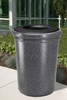 50 Gallon StoneTec Concrete Fiberglass Decorative Trash Can Outside