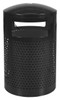 40 Gallon Landscape Series Perforated Outdoor Park Trash Can WR-2441 T BLK