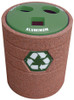 42 Gallon Concrete Recycling Top Outdoor Waste Container TF1223 with Green