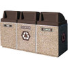 Outdoor Recycling Center TF1222 Exposed Tan with Brown Lids