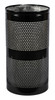 Excell Landscape Outdoor Perforated Trash Can WR22 in Black Gloss