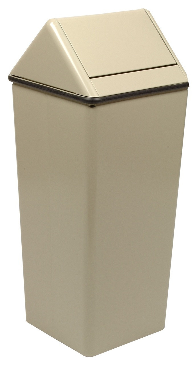 13 Gal. Metal Swing Top Square Waste Receptacle 1311HT 3 Colors