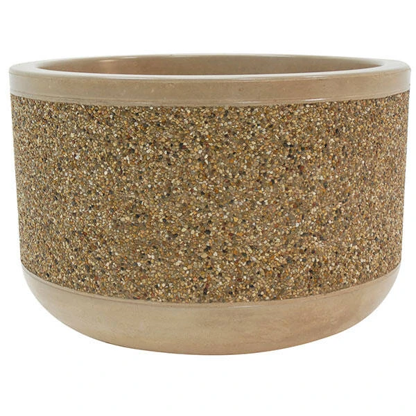 36 x 26 Outdoor Round Concrete Planter TF4095 Exposed Aggregate