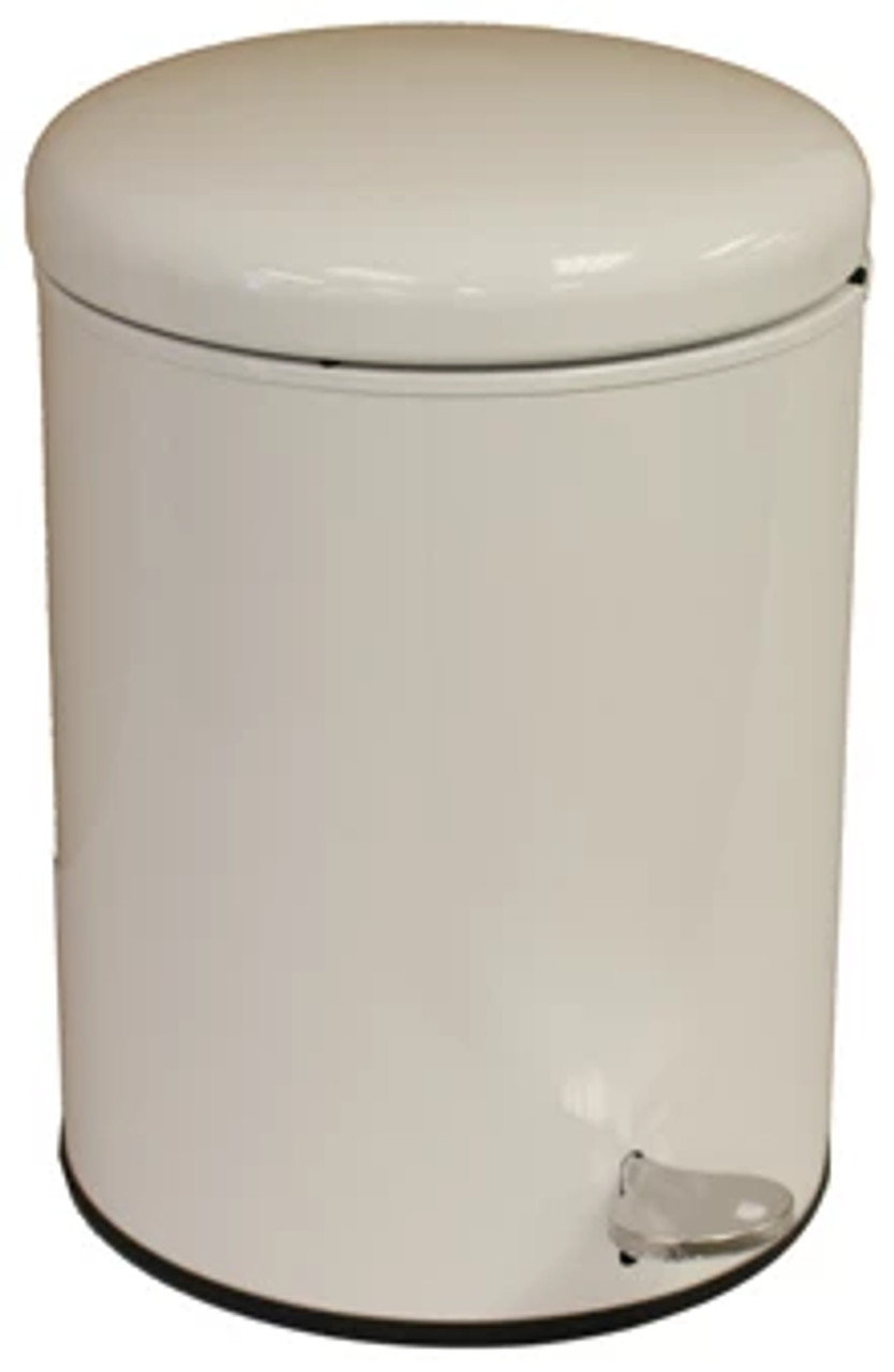 4 Gallon Step Can with Fire Safe Steel Liner White