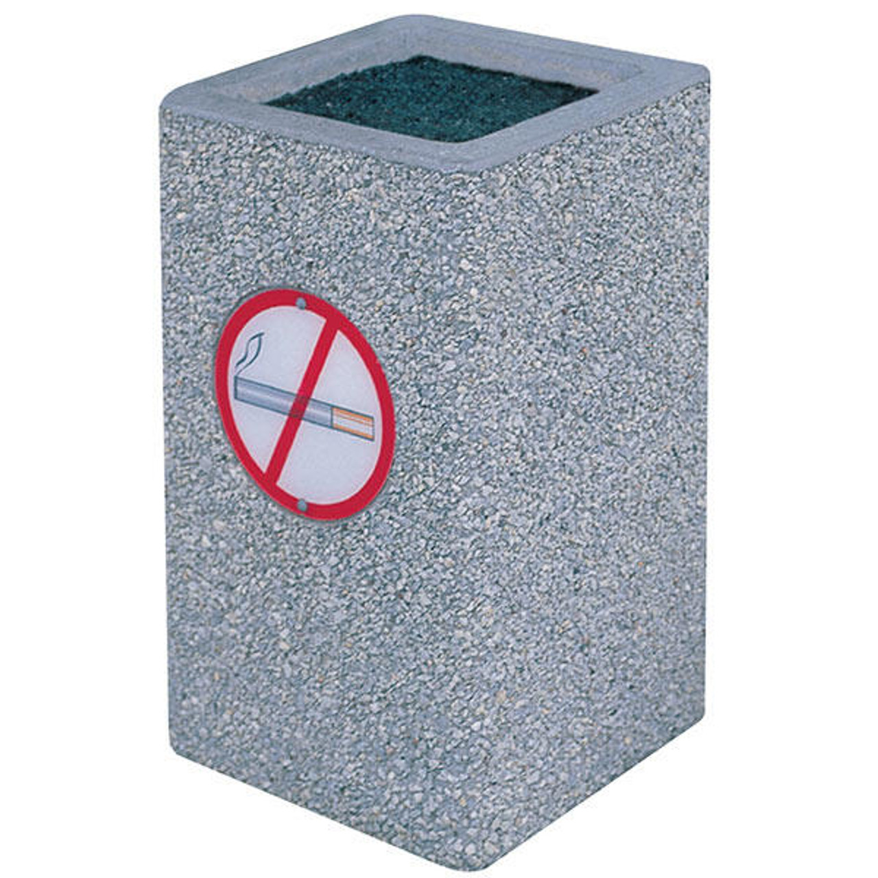 Concrete Ash Urn Outdoor Ashtray TF2045 with No Smoking Logo