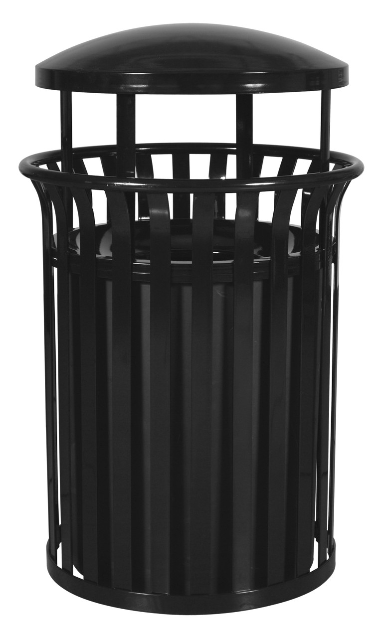 37 Gal. SC-2633 Metal Outdoor Streetscape Trash Can