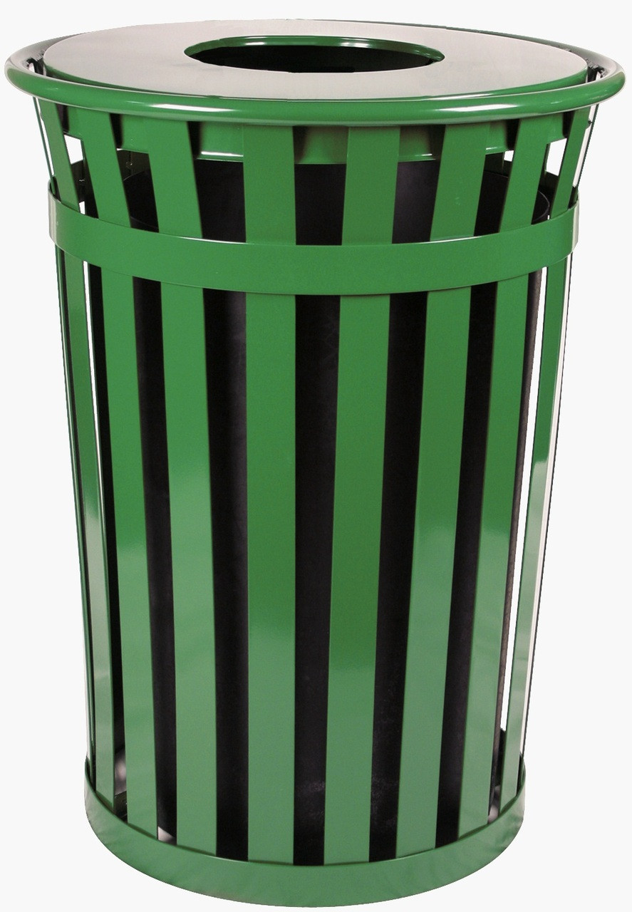 36 Gallon Oakley M3601-FT-GN Outdoor Waste Receptacle Green