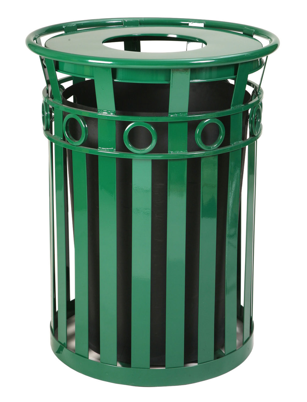 36 Gallon Oakley M3600-R-FT-GN Outdoor Waste Receptacle Green