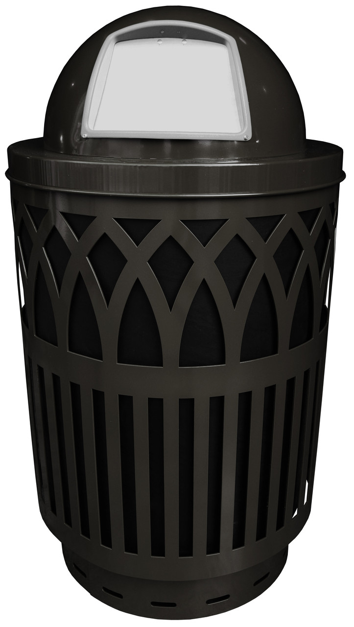 IRONWALLS Commercial Trash Can with Lid, Black Outdoor Garbage Can