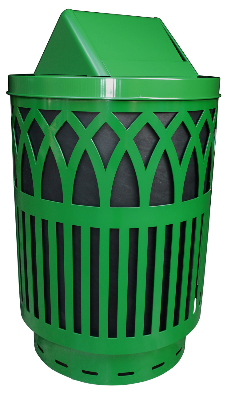 40 Gal. Covington Metal Outdoor City or Park Trash Can
