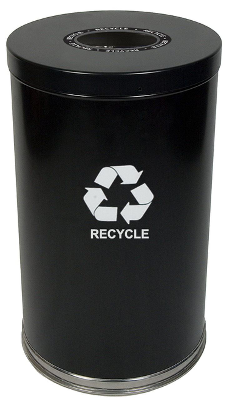 36 Gallon Black Metal Recycling Container