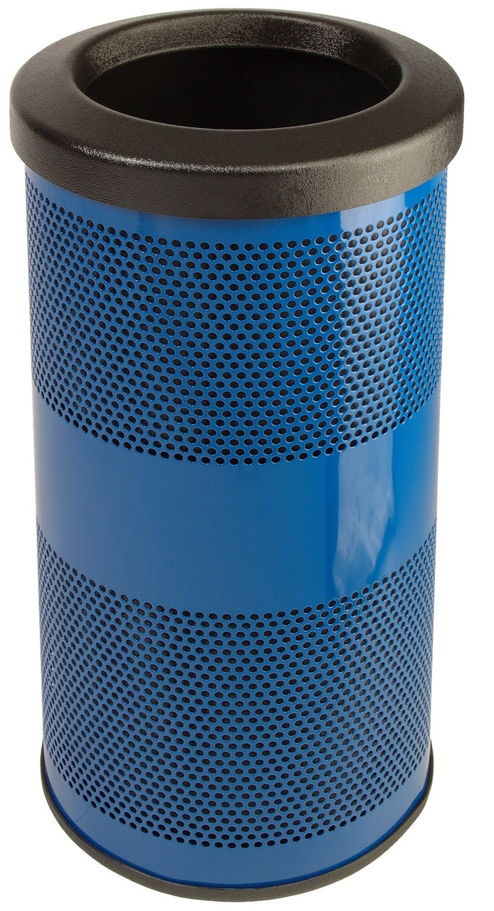 10 Gallon Stadium Series Painted Steel Trash Container SC10-01-FT Blue