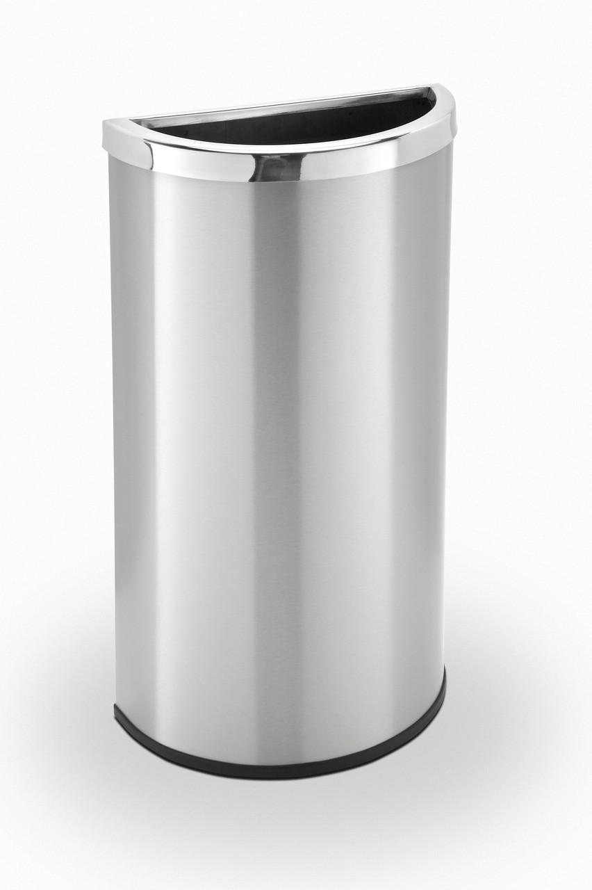 8 Gallon Half Round Stainless Steel Trash Can Precision Series 780929