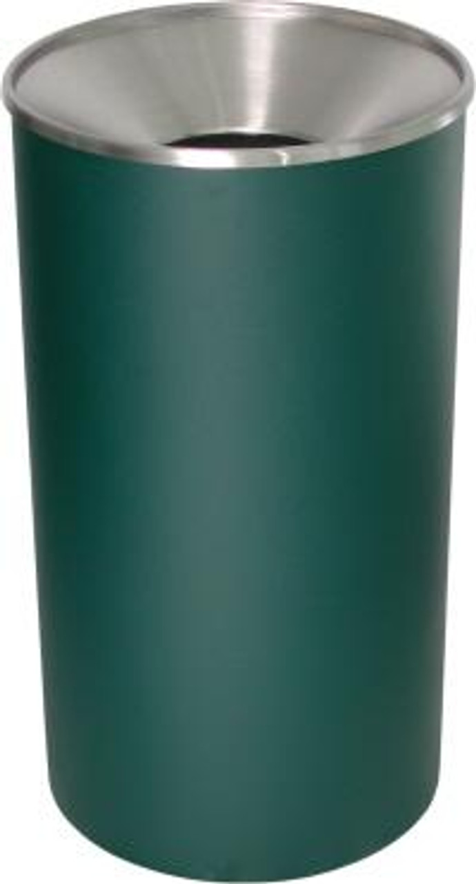 Glaro Single Purpose Round Hole 33 Gallon Trash Can - W-2032SA-SA, Satin Aluminum