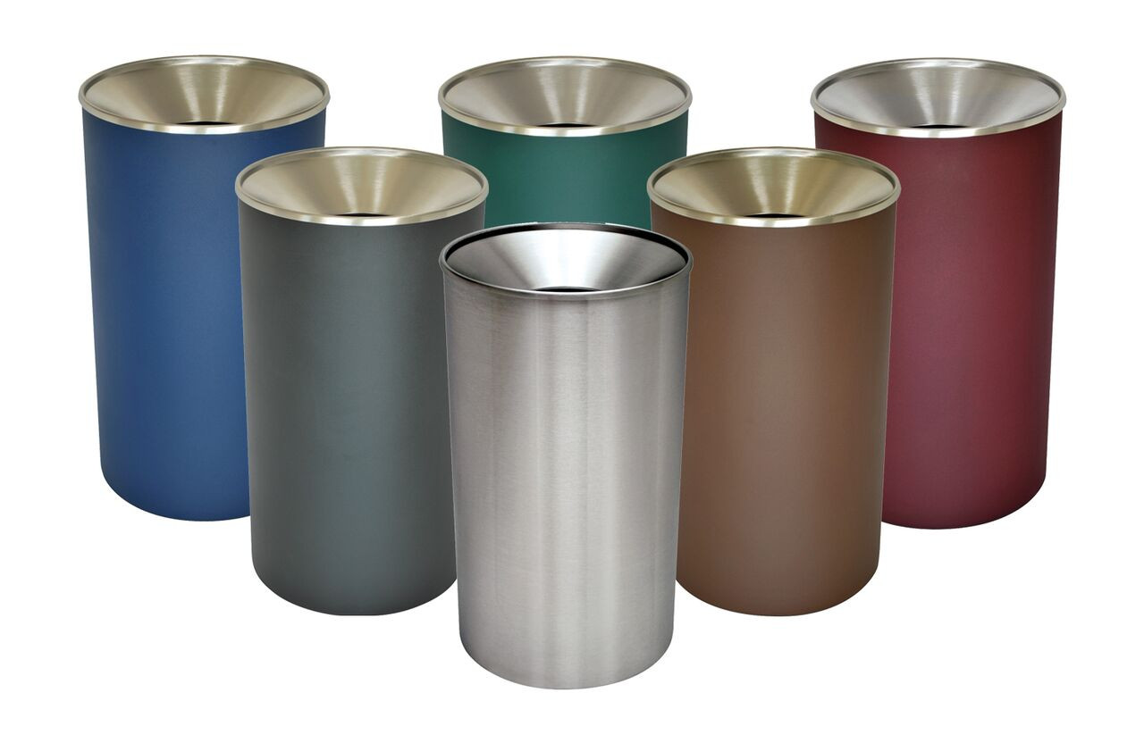 33 Gallon Heavy Duty Metal Indoor Trash Can WR-33F (6 Color Choices)