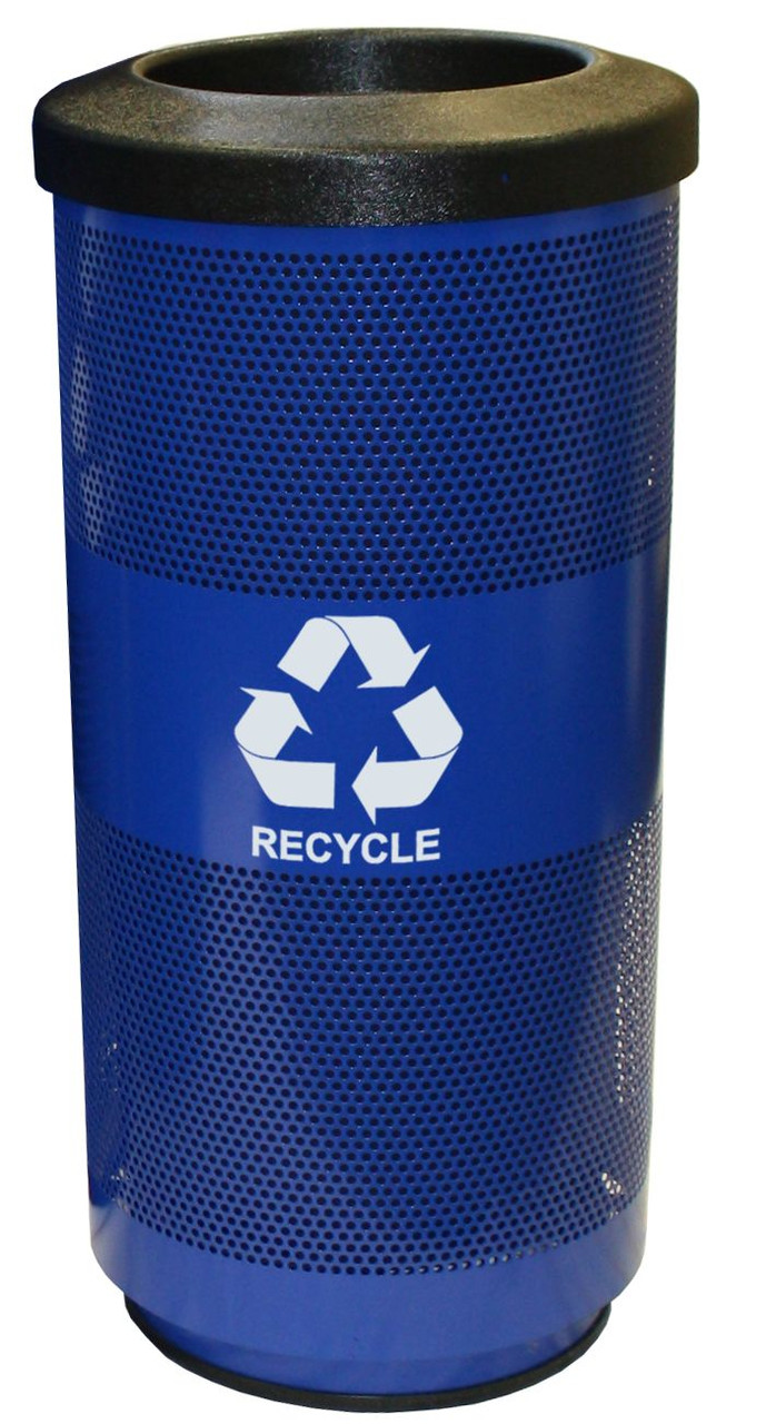 20 Gallon Stadium Series Mesh Metal Recycling Trash Can SC20-01-RCBL