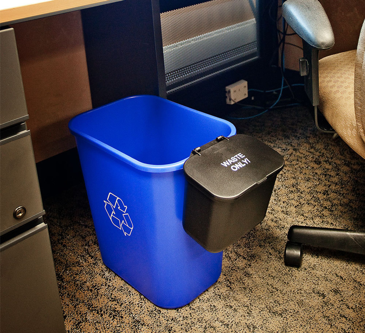 Small Plastic Trash Can, Office Wastebasket, Office Bins