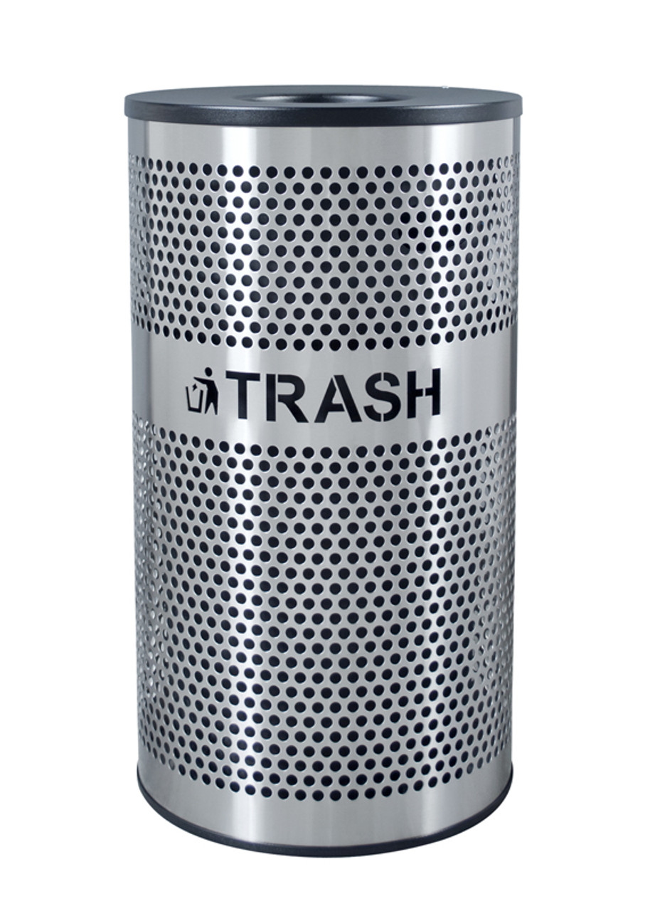 33 Gal. Perforated Stainless Steel Trash Receptacle VCT-33 PERF SS