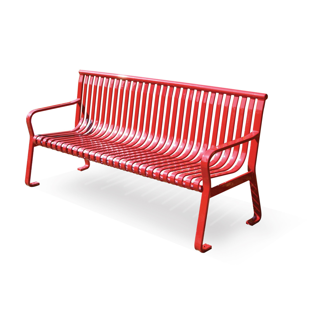 6 Foot Steel Flat Metal Public Park Bench MF2200