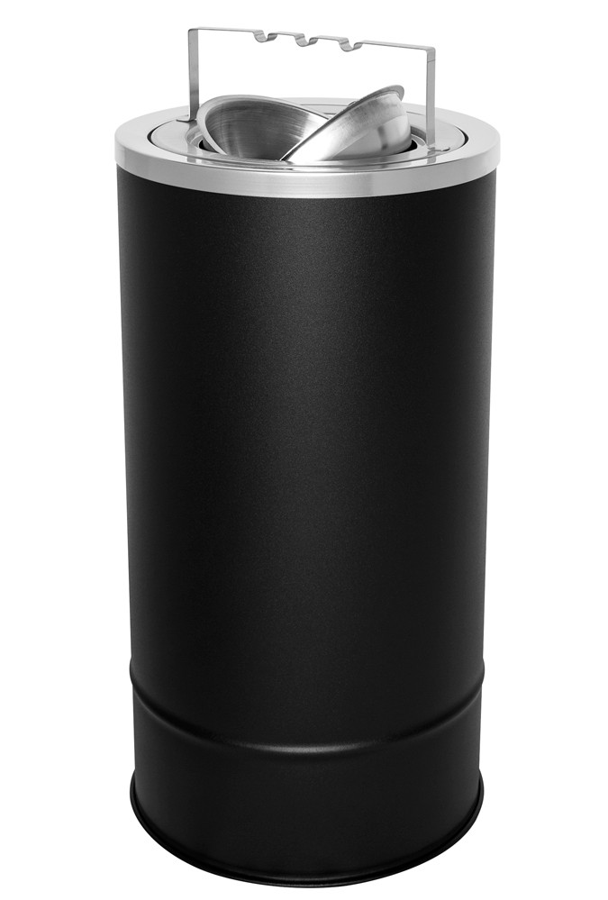 3 Gal. Pioneer Floor Urn Flip Top Ash Tray Black 160F BLX