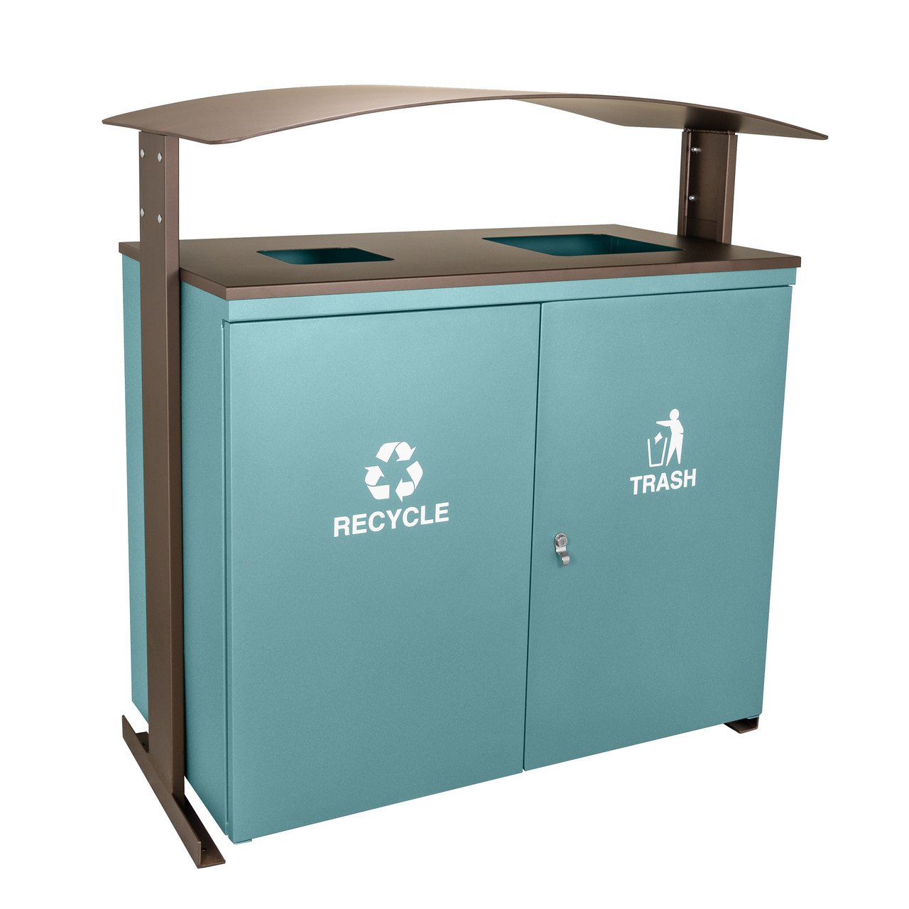90 Gal. Ellipse Large Outdoor Dual Trash/Recycle Bin RGU-3645