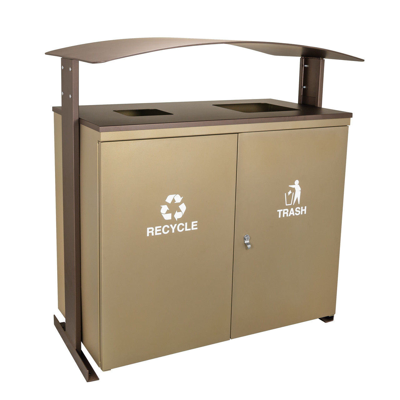 90 Gal. Ellipse Large Outdoor Dual Trash/Recycle Bin RGU-3645