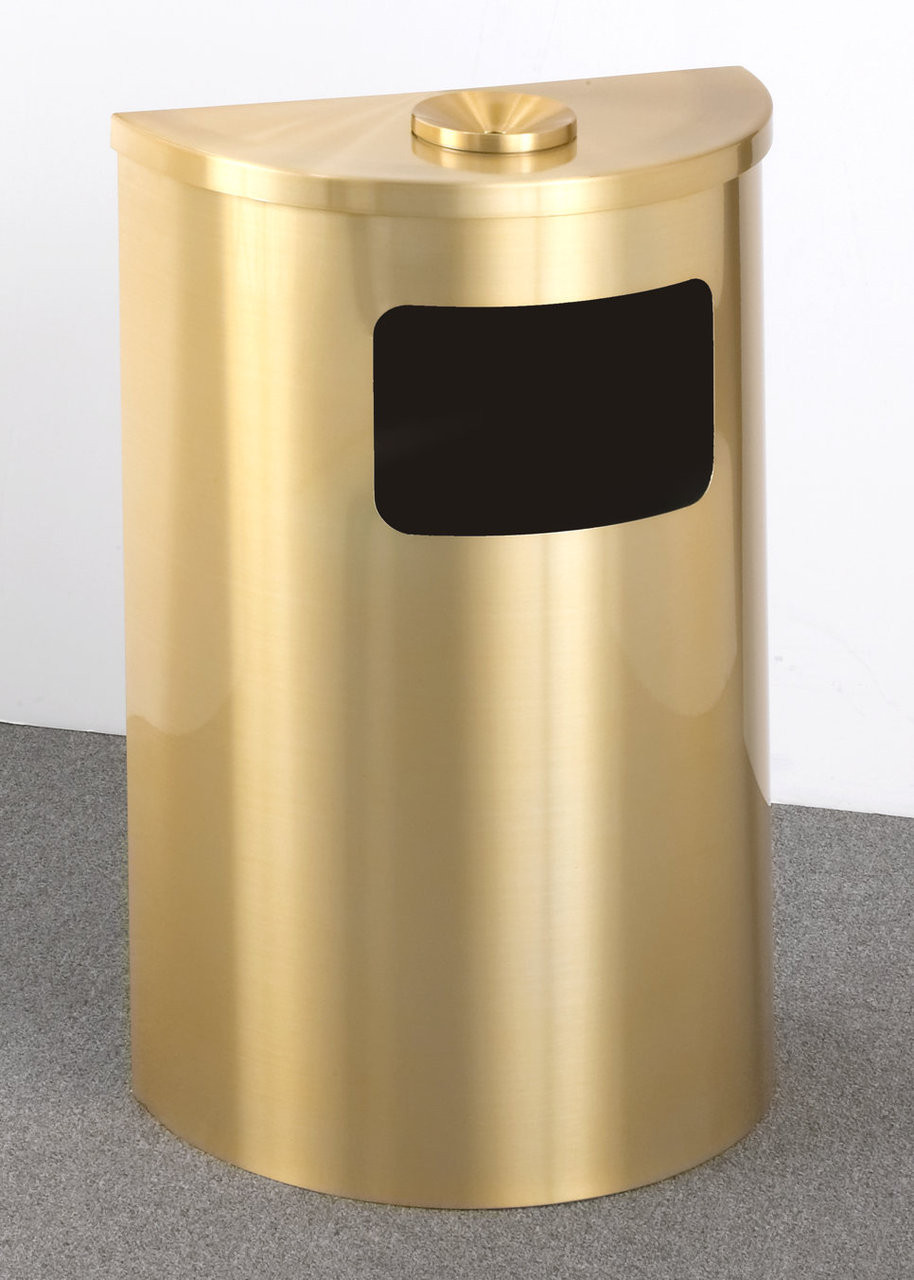 6 Gal. Glaro Half Round Side Entry Trash Can w/Optional Ashtray 1893