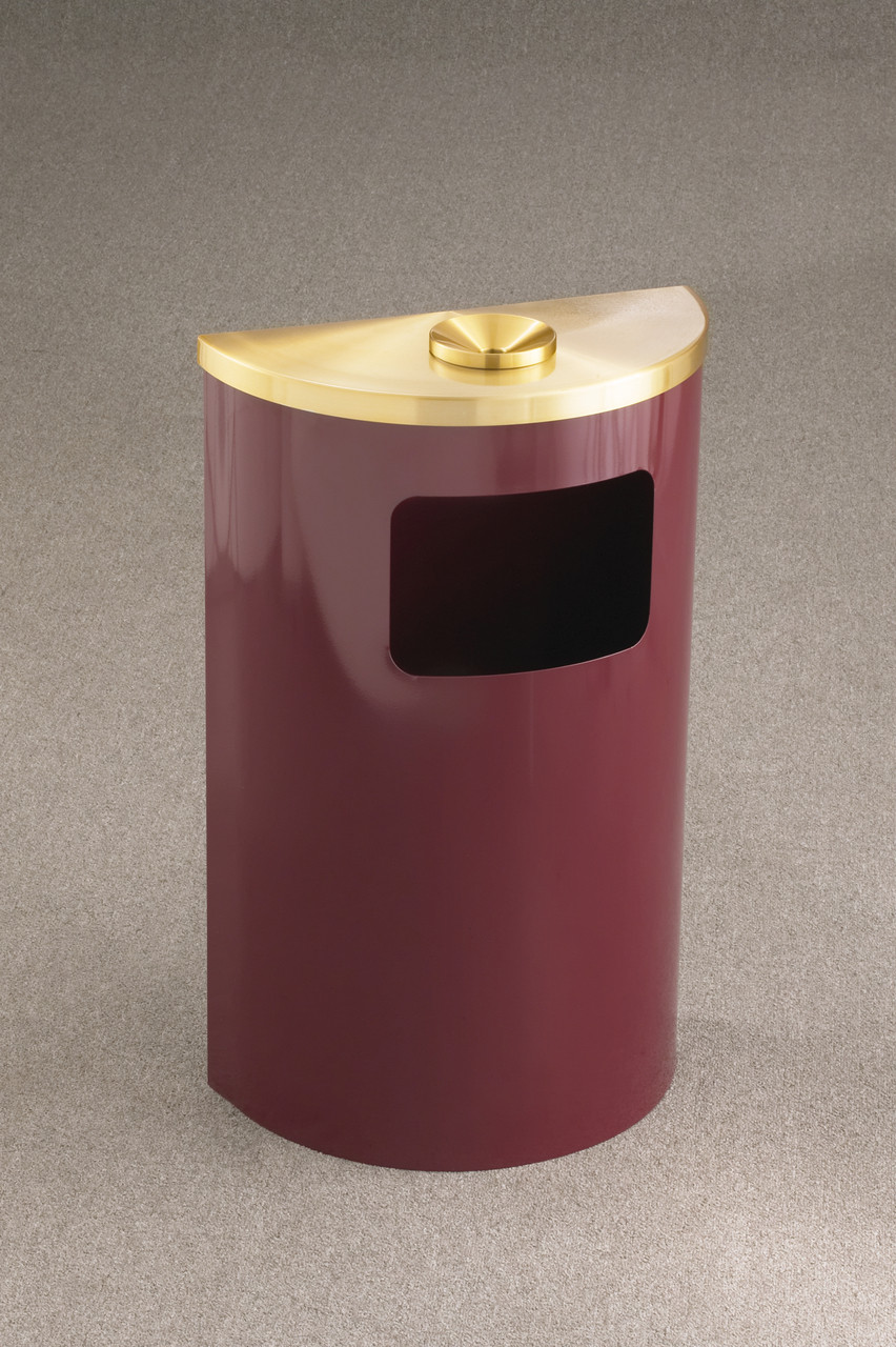 6 Gal. Glaro Half Round Side Entry Trash Can w/Optional Ashtray 1893