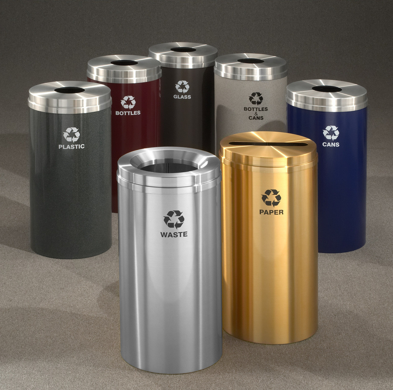 12 Gal. Metal Recycling Can w/ 4 Choices & Plastic Liner
