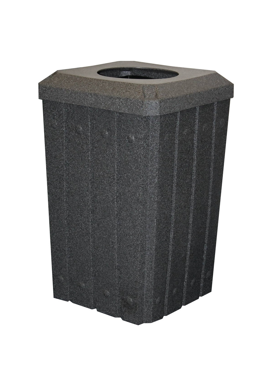 Kolor Can Signature 32 Gallon Heavy Duty Trash Receptacle with 10 Inch Waste Lid DARK GRANITE