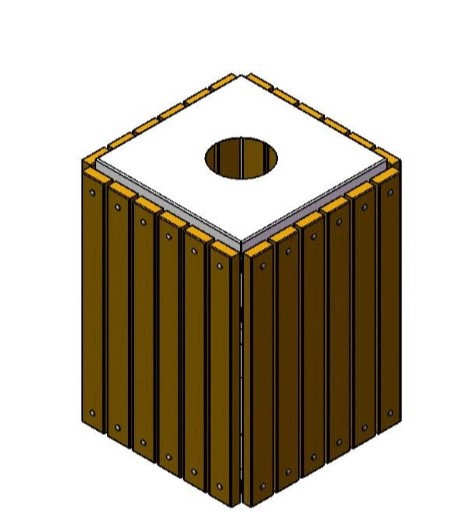 32 Gal. Ultra Site Square Wood or Plastic Trash Can TRSQ32 (7 Colors)