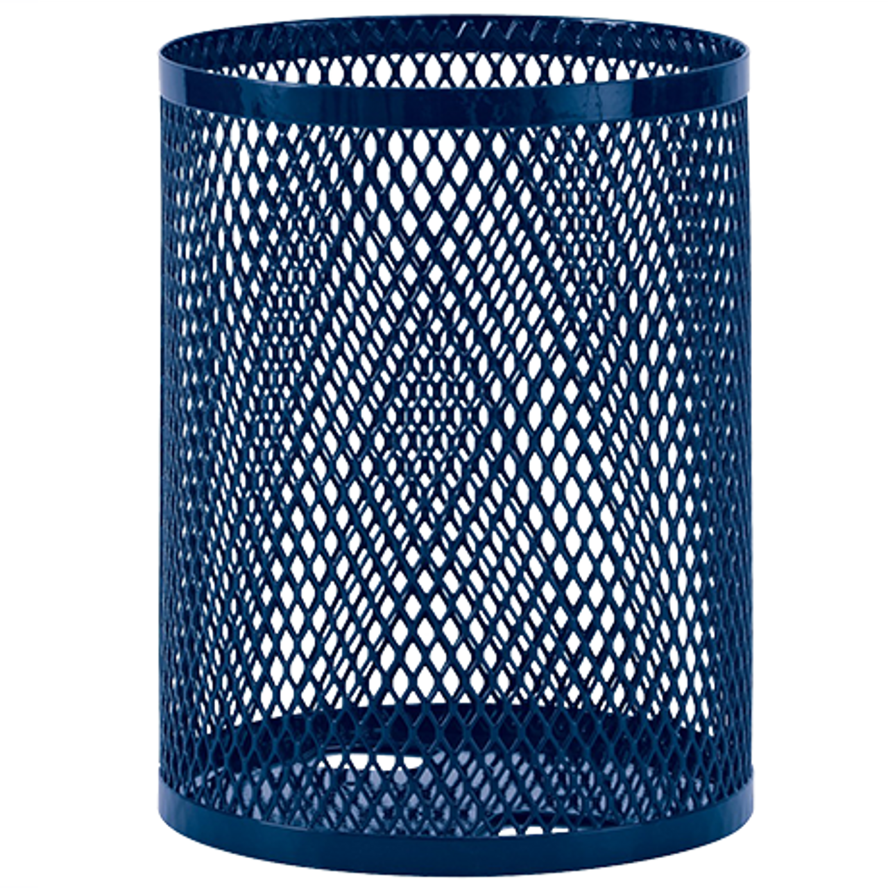 32 Gallon Ultra Site Metal Mesh Street Park Trash Can Blue