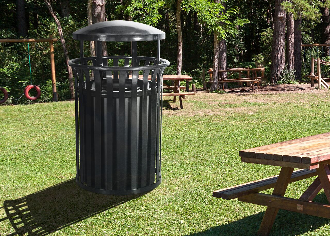 outdoor garbage cans