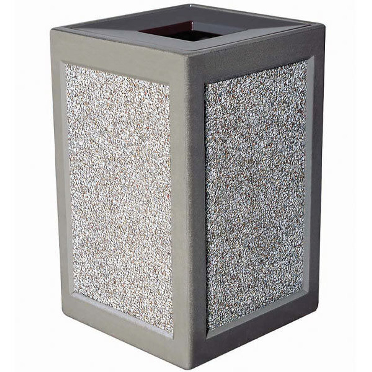 24 Gallon Concrete Outdoor Waste Container TF1240 in Exposed Aggregate