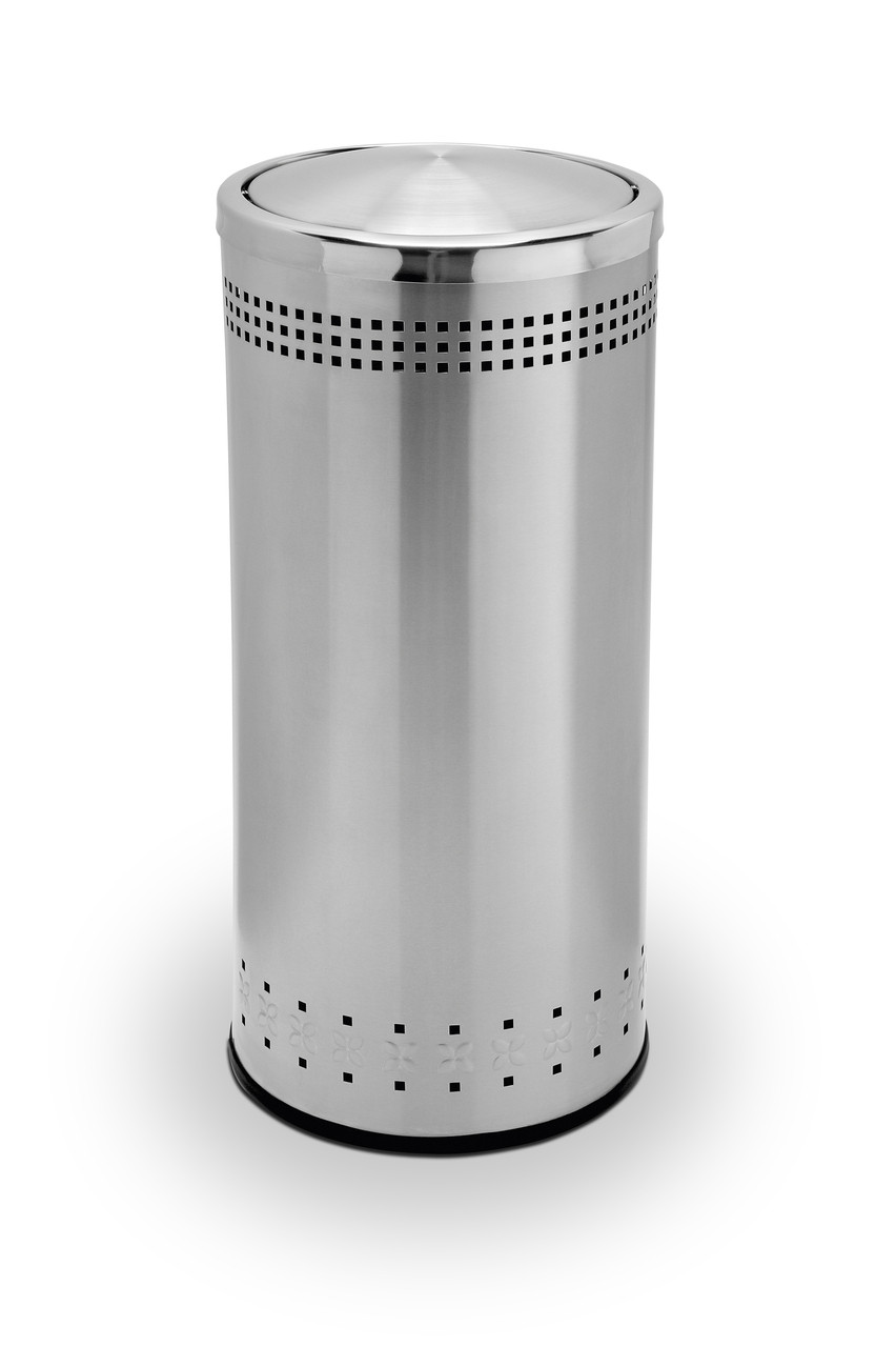 25 Gallon Swivel Door Stainless Steel Trash Can