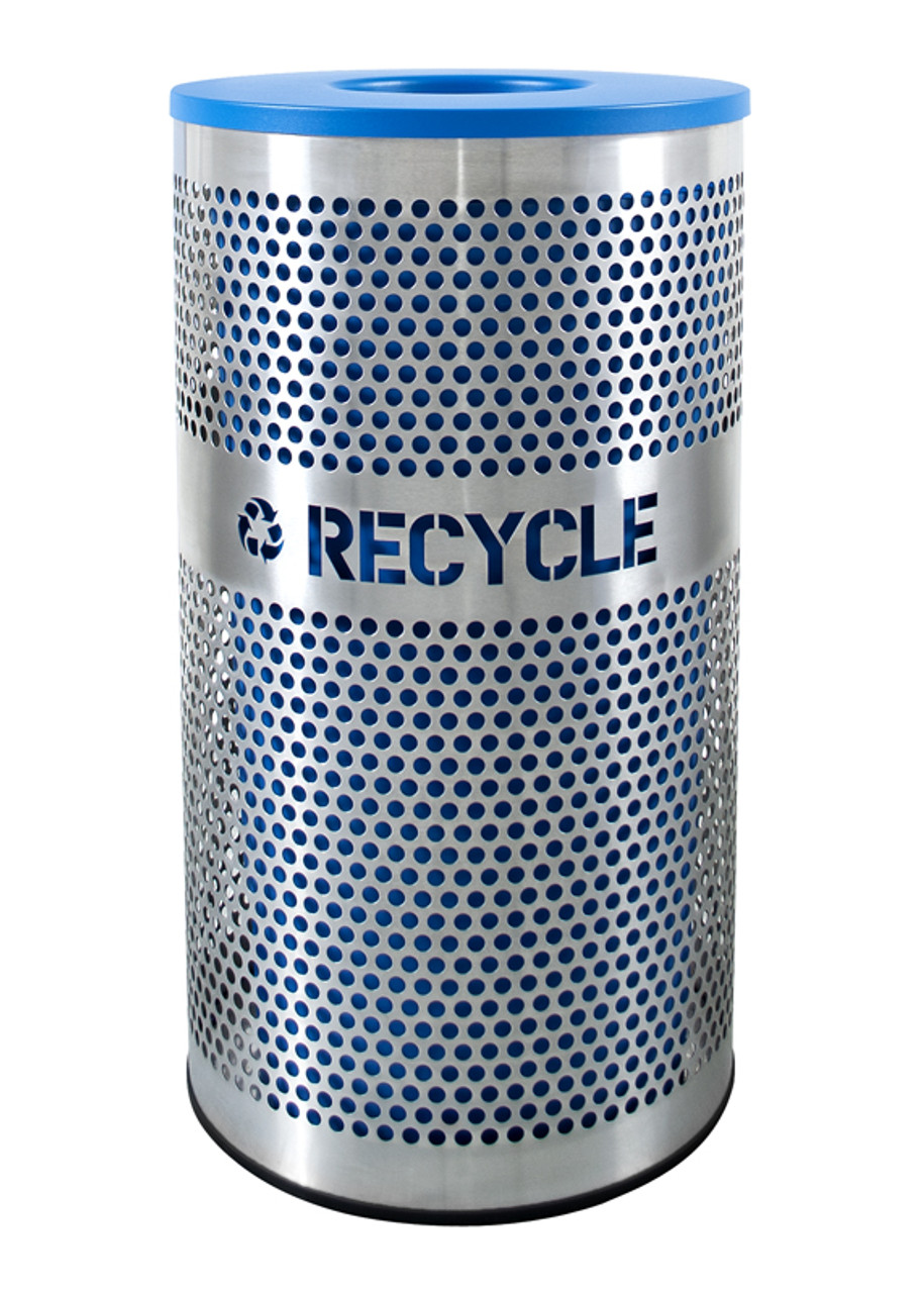 33 Gallon Perforated Stainless Steel Recycling Receptacle VCR-33 PERF SS