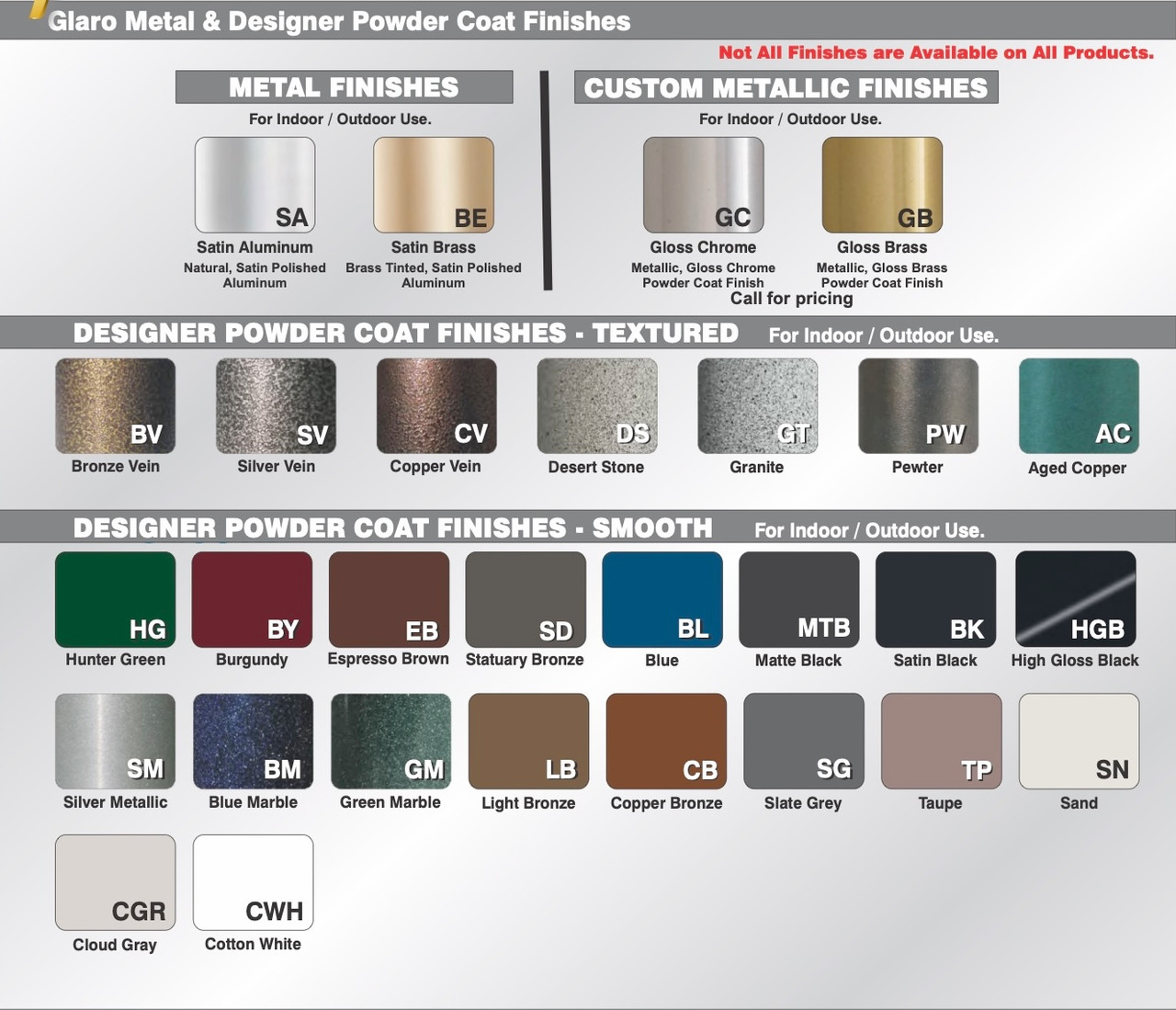 Designer Color Chart