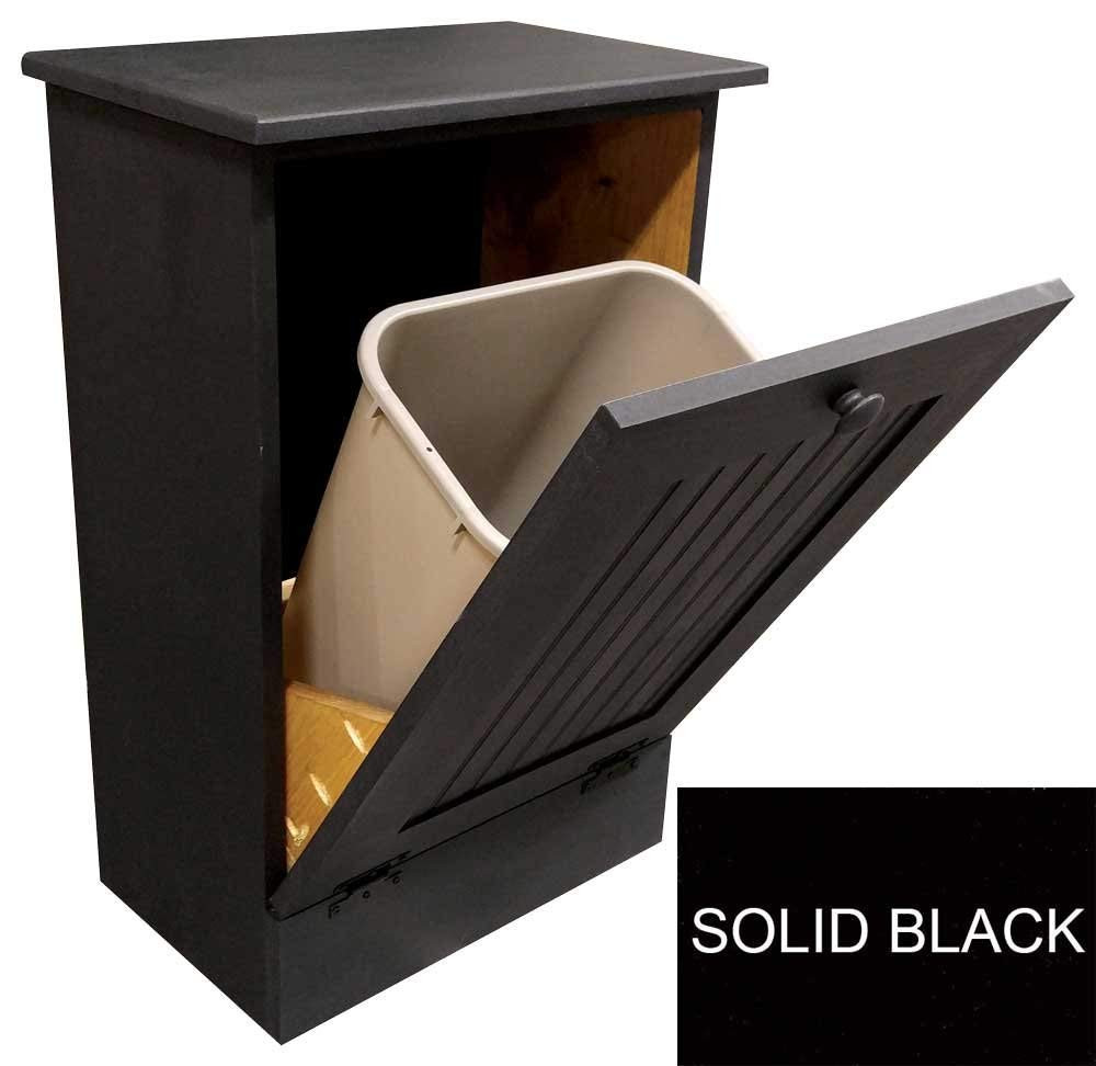 Small Kitchen Tilt Out Wood Trash Can Handmade in Pine (11 Color Choices)