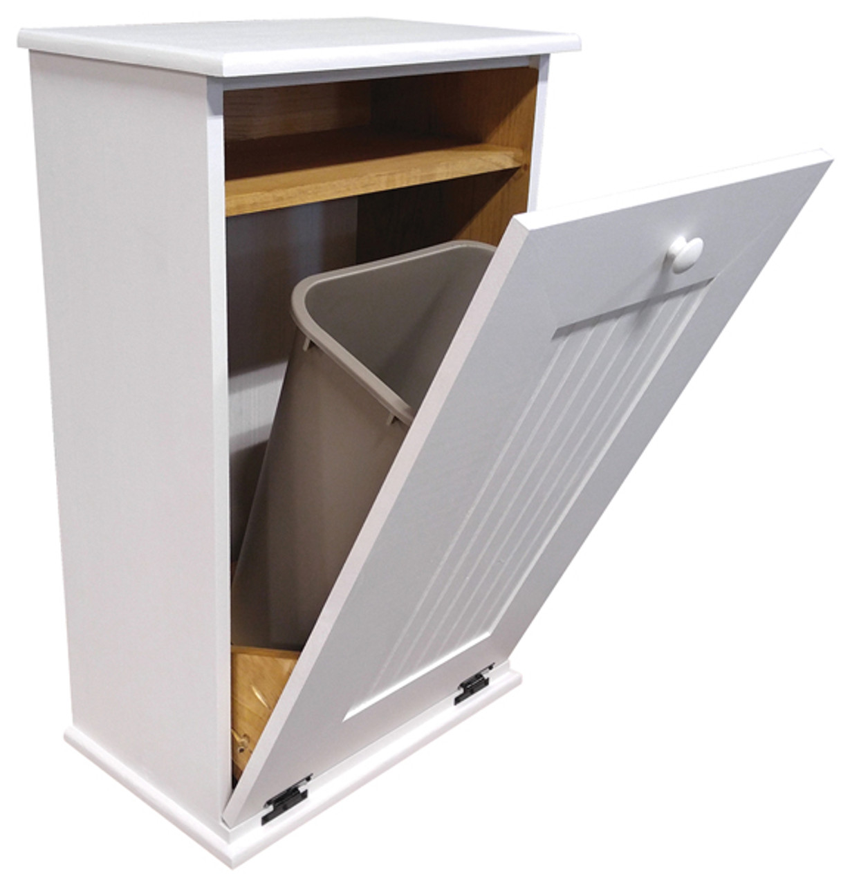 Trash Bin Cabinet with Shelf and Drawer, Trash Can Cabinet, Tilt