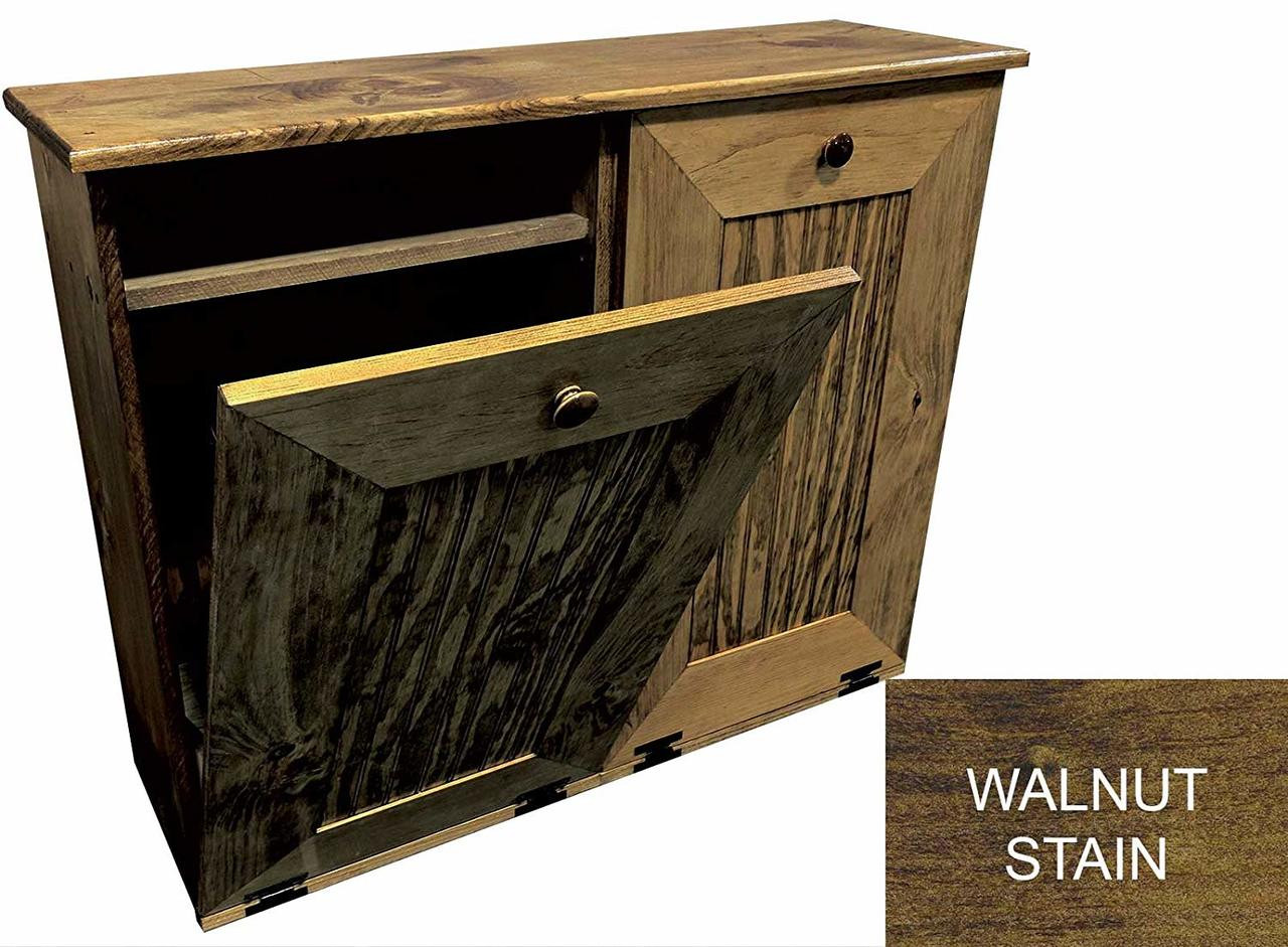 Double Tilt Out Wood Trash Can Recycle Bin 11 Color Choices 2 Sizes